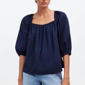 Madewell Women's Blue Puff-Sleeve